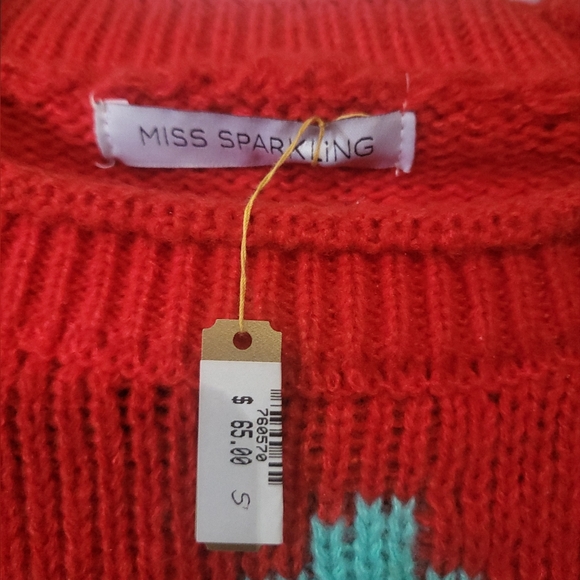 Miss Sparkling Christmas Tree Sweater Size Small Soft and Cozy NWT - Picture 3 of 7